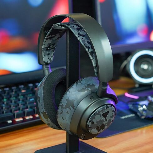 WC Mod Kit Nova Pro Wireless & Nova Elite - وسادات أذن من جل التبريد وعصابة رأس من السيليكون وألواح مغناطيسية لـ SteelSeries Arctis Nova Pro Wireless و Nova Elite من Wicked Cushions | كامو أسود in Kuwait