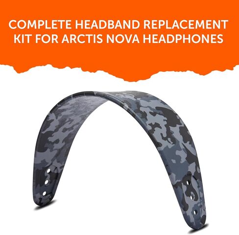 WC Mod Kit Nova Pro Wireless & Nova Elite - وسادات أذن من جل التبريد وعصابة رأس من السيليكون وألواح مغناطيسية لـ SteelSeries Arctis Nova Pro Wireless و Nova Elite من Wicked Cushions | كامو أسود in Kuwait
