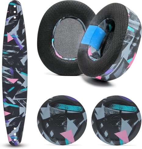 WC Mod Kit Nova Pro Wireless & Nova Elite - Cooling Gel Earpads, Silicone Headband, & Magnetic Plates for SteelSeries Arctis Nova Pro Wireless & Nova Elite by Wicked Cushions | Black Camo in Saudi Arabia