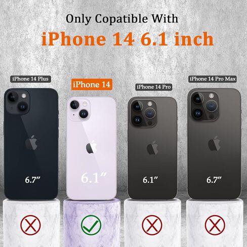 FUNMIKO for iPhone 14 Clear Case with Touch-Sensitive Built-in Screen Protector,Mili-Grade Heavy Duty Protection Pass 21ft. Drop Tested Slim-fit Protective Phone Cover 6.1" Black in Kuwait