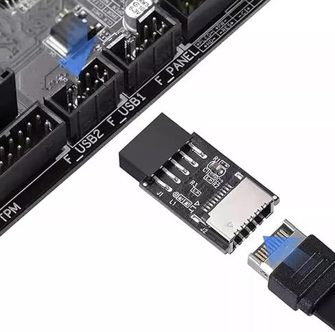 رأس داخلي USB 2.0 (9-Pin) إلى 3.1/3.2 Type-C (20-Pin) محول اللوحة الأمامية بمفتاح A (180 درجة) - يمتد منافذ النوع E إلى منافذ USB باللوحة الأمامية للكمبيوتر الشخصي in Saudi Arabia