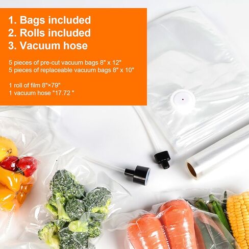 Vacuum Sealer for Food, 90kPA Powerful Food Saver Vacuum Sealer Machine with Digital Kitchen Scale, 12-in-1 Food Vacuum Sealer with Dry & Moist Food Modes, 10 pcs & 1 Roll Vacuum Bags, Starter Kits in Saudi Arabia