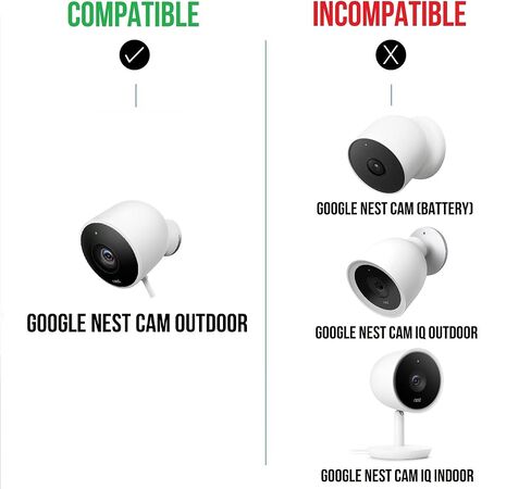 أغلفة سيليكون ملونة لكاميرا Nest Cam الخارجية - قم بحماية وتمويه كاميرا Nest الخاصة بك في الهواء الطلق باستخدام أغلفة السيليكون المقاومة للأشعة فوق البنفسجية والطقس (عبوتان، أبيض) in Saudi Arabia