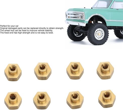 RC Nut, Brass 8Pcs Rust Resistant RC Tire Lock Nut for SCX24 (5mm) in Kuwait