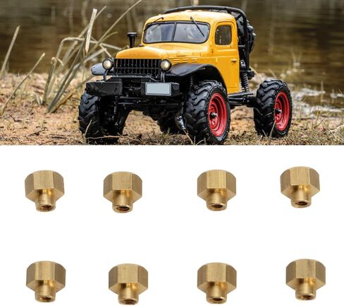 RC Nut, Brass 8Pcs Rust Resistant RC Tire Lock Nut for SCX24 (5mm) in Kuwait