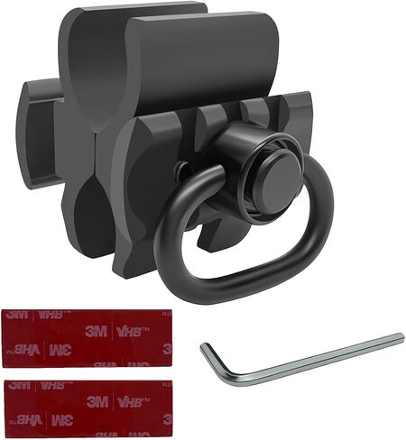 GOTCIAL Shotgun 12Ga Barrel Clamp W/Built-in QD Forward Sling Swivel Socket, 3-Slot Picatinny Rail Mount (1.25 in QD Sling Swivel and 2 PCS 4x6 mm Gasket Silicone Elastomer Included) in Saudi Arabia