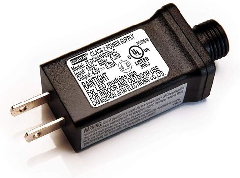 محول ضوء شجرة عيد الميلاد LED وشريط 24 فولت - مصدر طاقة من الفئة 2 (JT-DC240V0500-F)، مُدرج في قائمة UL للمعايير الأمريكية. مصممة لأجهزة الإخراج 24 فولت. انظر التفاصيل لمزيد من النماذج المتوافقة. in Kuwait