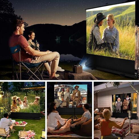 84 inch Portable Projector Screens Indoor Outdoor Projector Screen 4:3 4K HD Outdoor Movie Screen, Lightweight and Retractable for Home Cinema Backyard Movie Night, Meeting Presentation in Saudi Arabia