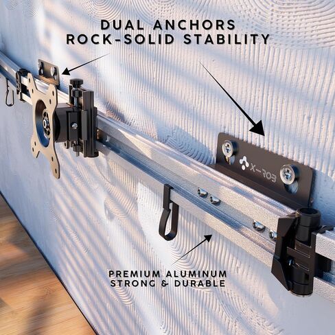 X-ROB Triple Monitor Wall Mount – Premium Aluminum 3 Arm Bracket for 15–32 Inch Screens, Dual Wall Anchors for Maximum Stability, Full Motion with 360° Rotation, VESA 75x75/100x100, Cable Management in Saudi Arabia