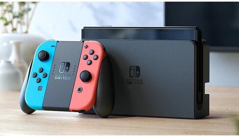 Nintendo Switch OLED Model – Neon Red & Neon Blue Joy-Con (Japan Spec, 7″ OLED, 64GB, Wired LAN Dock, Region-Free, Enhanced Audio) in Saudi Arabia