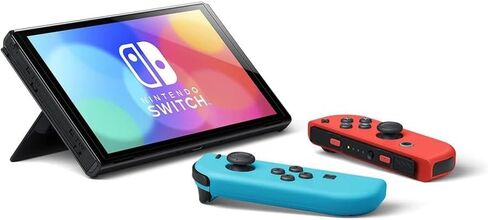 Nintendo Switch OLED Model – Neon Red & Neon Blue Joy-Con (Japan Spec, 7″ OLED, 64GB, Wired LAN Dock, Region-Free, Enhanced Audio) in Saudi Arabia