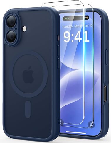JJL for iPhone 17 Case with 2 Pack Screen Protectors, Compatible with MagSafe, Full Camera Protection, Translucent Matte Magnetic Phone Cover, Deep Green in Saudi Arabia