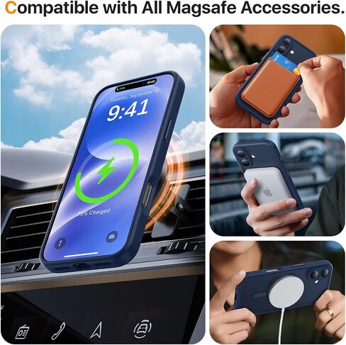 JJL for iPhone 17 Case with 2 Pack Screen Protectors, Compatible with MagSafe, Full Camera Protection, Translucent Matte Magnetic Phone Cover, Deep Green in Saudi Arabia