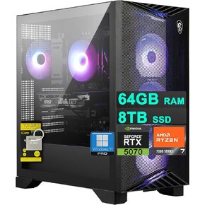 msi Aegis Z2 Gaming Desktop AMD Octa-core Ryzen 7 7700 64GB RAM 4TB SSD GeForce RTX 5070 (DLSS 4) 750W 80+ Gold PSU ARGB Fan Air Cooling Win11Pro w/ICP Hub in Kuwait