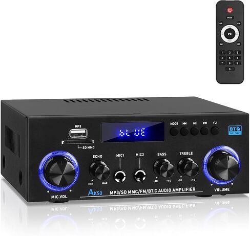 AK-50 Bluetooth5.0 Audio Amplifiers Home Stereo Amp 60WX2 Max.400W Output in Saudi Arabia