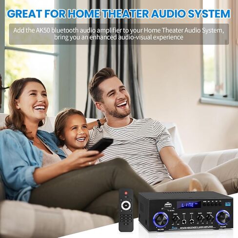 AK-50 Bluetooth5.0 Audio Amplifiers Home Stereo Amp 60WX2 Max.400W Output in Saudi Arabia