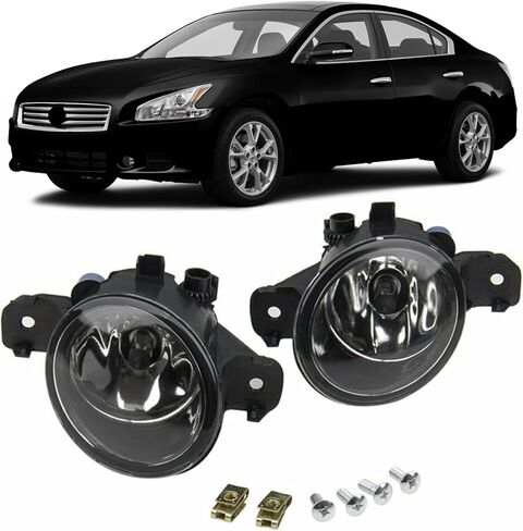 Pair of Front Fog Light Lamp Compatible With Nissan Murano 2015-2018 Replaces 261559B91C NI2592122 261509B91C NI2593122 261559B91D 195916001, black in Saudi Arabia