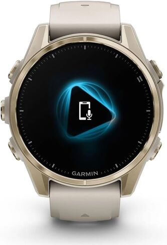 Garmin 010-02903-10 Fenix 8 43 mm, AMOLED, Sapphire, Soft Gold with Fog Gray Sandstone Silicone Band Bundle with 2 YR CPS Enhanced Protection Pack & Round Tempered Glass Screen Protector in Saudi Arabia