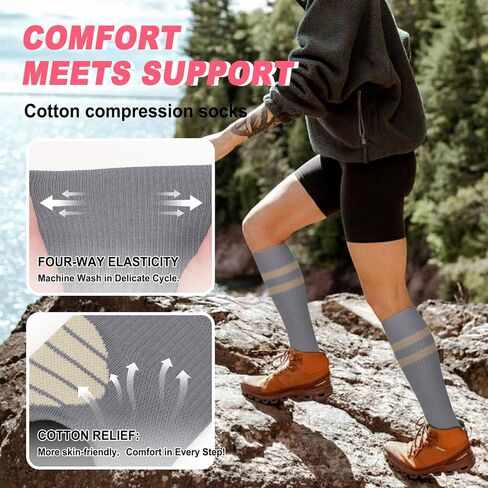 Iseasoo 4 Pairs Compression Socks for Women Circulation-Best Support for Nurses,Running,Athletic,Travel in Saudi Arabia