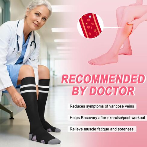 Iseasoo 4 Pairs Compression Socks for Women Circulation-Best Support for Nurses,Running,Athletic,Travel in Saudi Arabia