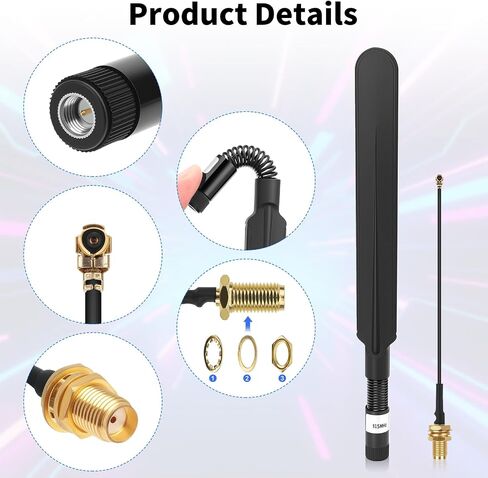 Meshtastic 915MHz LoRa Antenna 10dBi Gain Long Range Outdoor Antenna 20cm Omni SMA Male for ESP32 LoRa V3 RAK Development Board 915MHz Antenna with 10cm Extension Cable Two Black in Saudi Arabia