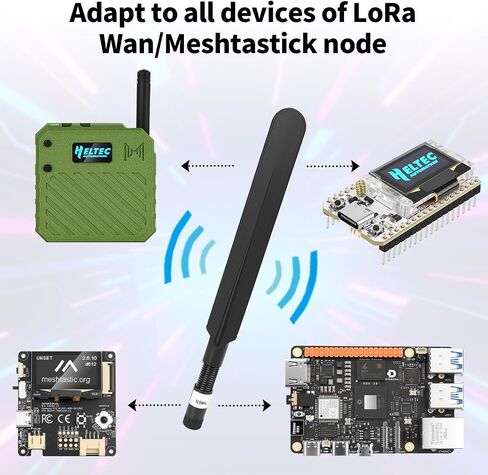 Meshtastic 915MHz LoRa Antenna 10dBi Gain Long Range Outdoor Antenna 20cm Omni SMA Male for ESP32 LoRa V3 RAK Development Board 915MHz Antenna with 10cm Extension Cable Two Black in Saudi Arabia