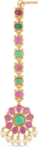 TARINIKA Antique Gold Plated Hari Priya Maangtika with Peacock Design - Indian Maang Tika for Women and Girls Perfect for Ethnic Occasions | Traditional Indian Maang Tikka | 1 Year Warranty* in Saudi Arabia