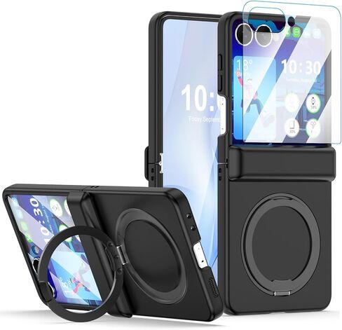 SQMCase Designed for Samsung Galaxy Z Flip 7 Case Magnetic with Hinge Protection& Screen Protector & Kickstand [Compatible with MagSafe],Slim Protective Phone Case Cover for Z Flip 7 - Clear in Saudi Arabia