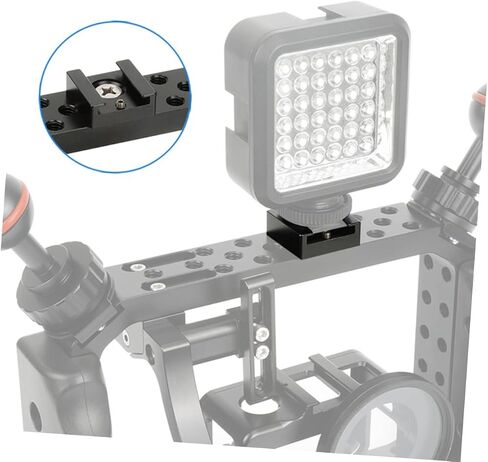 Uonlytech 2pcs Multifunction Cold Shoe Mount Adapter Quick Release Flash Stand Bracket for Camera Aluminum Alloy Compatible in Saudi Arabia