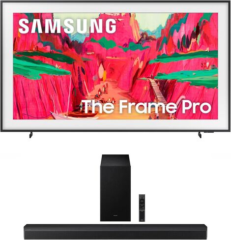 Samsung QN75LS03FWFXZA 75 Inch The Frame Wireless 4K Neo QLED TV with a HW-B750F B Series Soundbar 5.1 Ch and Subwoofer (2025) in Saudi Arabia