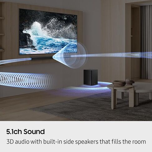 Samsung QN75LS03FWFXZA 75 Inch The Frame Wireless 4K Neo QLED TV with a HW-B750F B Series Soundbar 5.1 Ch and Subwoofer (2025) in Saudi Arabia