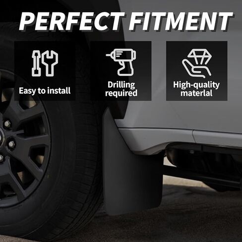 Mud Flaps Splash Guards Compatible with 2024 2025 2026 Toyota Tacoma, Durable TPE Material, No-Drill Installation, Front & Rear Fender Liner (4PCS) in Kuwait