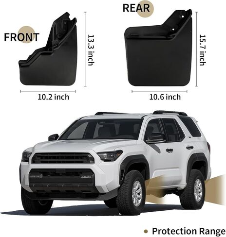 Mud Flaps Splash Guards Compatible with 2024 2025 2026 Toyota Tacoma, Durable TPE Material, No-Drill Installation, Front & Rear Fender Liner (4PCS) in Kuwait