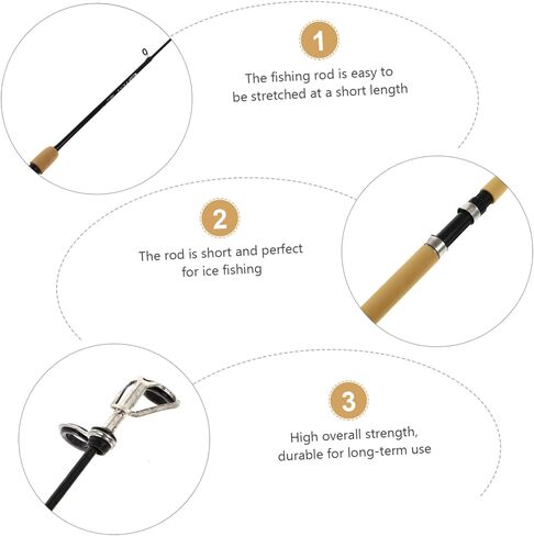 POPETPOP Ice Fishing Pole Adjustable Shrimp Lure Rod Lightweight Durable Outdoor Fishing Accessory with Entanglement Line for Efficient Casting in Saudi Arabia