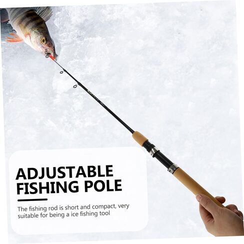 POPETPOP Ice Fishing Pole Adjustable Shrimp Lure Rod Lightweight Durable Outdoor Fishing Accessory with Entanglement Line for Efficient Casting in Saudi Arabia
