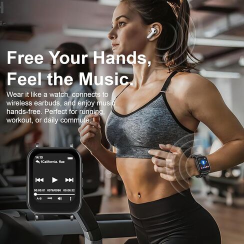 مشغل MP3 مزود بتقنية Bluetooth 5.0، ومشغل موسيقى بشاشة تعمل باللمس سعة 32 جيجابايت مع حزام قابل للفصل، ومكبر صوت مدمج، وسماعات أذن سلكية، وشاشة IPS مقاس 1.69 بوصة، ومشغل MP3 رياضي محمول للجري، وصالة الألعاب الرياضية، والأطفال والكبار in Saudi Arabia