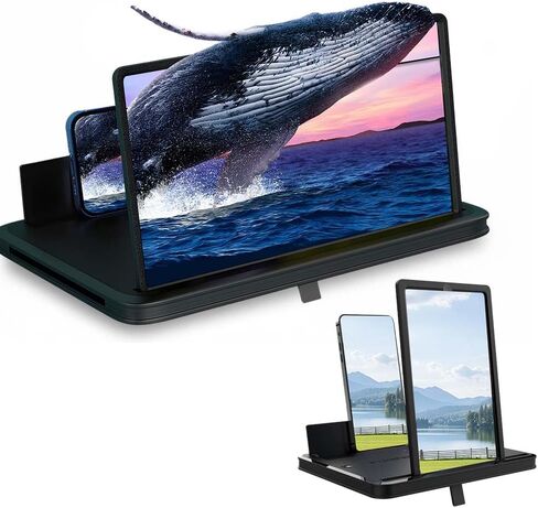 Mobile Phone Magnifier Screen, 2026 New 3D HD Magnifying Projector Screen Enlarger for Movies, Videos and Gaming, Portable 3D Magnifying Screen for Elderly (Black, 14 Inch) in Saudi Arabia