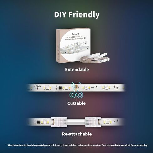 جهاز استشعار الحركة Aqara Zigbee P1 و6.5 قدم RGBIC طقم شريط إضاءة LED قابل للقص، مهلة كشف قابلة للتكوين، لنظام التنبيه والأتمتة، متوافق مع HomeKit، Alexa، IFTTT in Kuwait