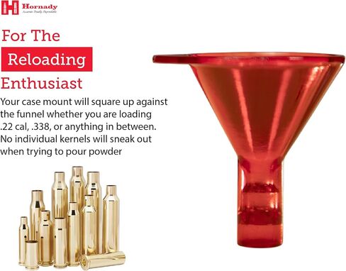 Hornady Basic Powder Funnel, 586051 - Anti-Static Funnel Fits All Calibers Between .22 -.45 - Avoid Messy Powder Spills Featuring a Tapered Mouth, Squared Rim Design, and Double-Stepped Abutment Neck in Saudi Arabia