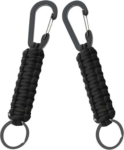 Paracord Keychain with Carabiner, Portable Military Braided Carabiner Key Chain Clip with Strap for Outdoors/Keys/Men/Women in Saudi Arabia