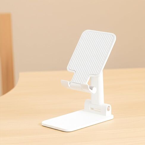 Cell Phone Stand, Adjustable Foldable Mobile Docking Stand, Mobile Phone Holder with Adjustable Multi-Angle for Desk Smartphone Phones Stands, Portable Office Desk Accessories(Black) in Saudi Arabia