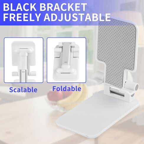 Cell Phone Stand, Adjustable Foldable Mobile Docking Stand, Mobile Phone Holder with Adjustable Multi-Angle for Desk Smartphone Phones Stands, Portable Office Desk Accessories(Black) in Saudi Arabia