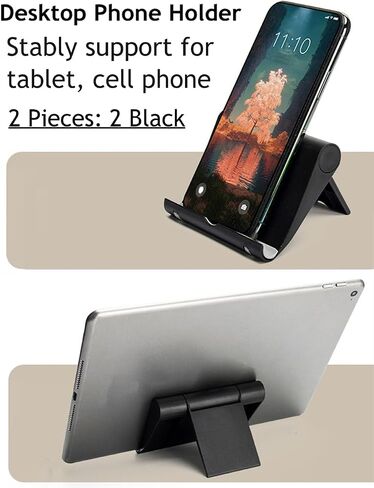 Adjustable Foldable Cell Phone Stand for Desk, Compatible with Most Smartphones and Tablets, Anti-Slip Rubber Base for Stability in Kuwait
