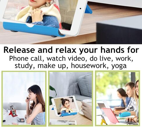 Adjustable Foldable Cell Phone Stand for Desk, Compatible with Most Smartphones and Tablets, Anti-Slip Rubber Base for Stability in Kuwait