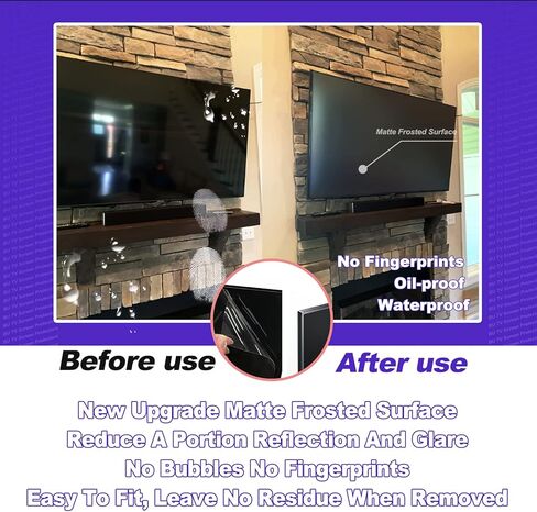 Anti Glare Film for TV 40 Inch,Out Blue Light Filter Anti Scratch Matte Film TV Glare Stopper 40 Inch TV Screen Protector Film (40 inch) in Kuwait