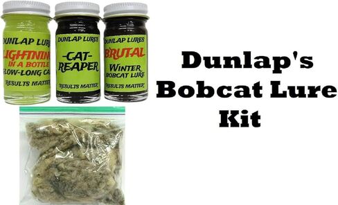 Generic Dunlap Lures Bobcat Lure Kit 3 قطع 1 أوقية الجرار البرق في زجاجة الشتاء الوحشي البوبكات القط ريبر K-23 in Saudi Arabia