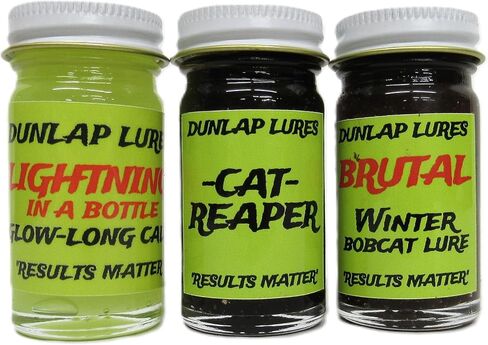 Generic Dunlap Lures Bobcat Lure Kit 3 قطع 1 أوقية الجرار البرق في زجاجة الشتاء الوحشي البوبكات القط ريبر K-23 in Saudi Arabia