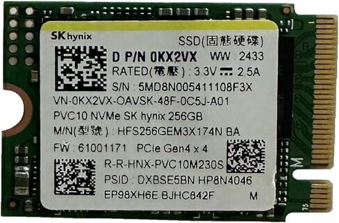 OEM Hyn PVC10 256GB M.2 PCI-e GEN 4X4 NVME SSD Internal Solid State Drive 30mm 2230 Form Factor M Key Steam Deck in Kuwait