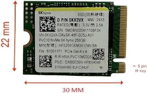 OEM Hyn PVC10 256GB M.2 PCI-e GEN 4X4 NVME SSD Internal Solid State Drive 30mm 2230 Form Factor M Key Steam Deck in Kuwait