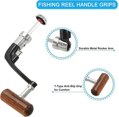 Generic Fishing Reel Handle Replacement Part, Metal Crank Rock Arm Rotary Knob Plastic Grip, Fit 5000/7000 Series Reel (130mm) in Saudi Arabia